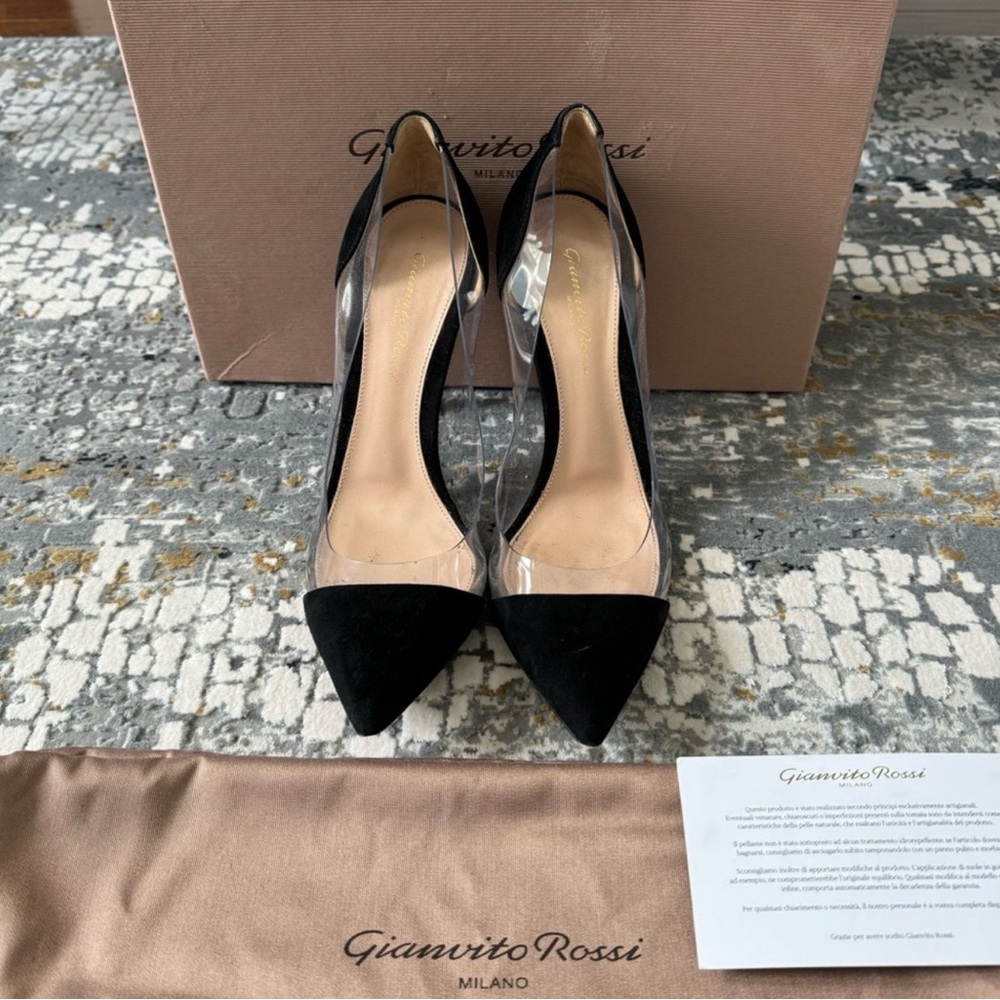 Gianvito Rossi Black and Clear Heels - Picture 5 of 5